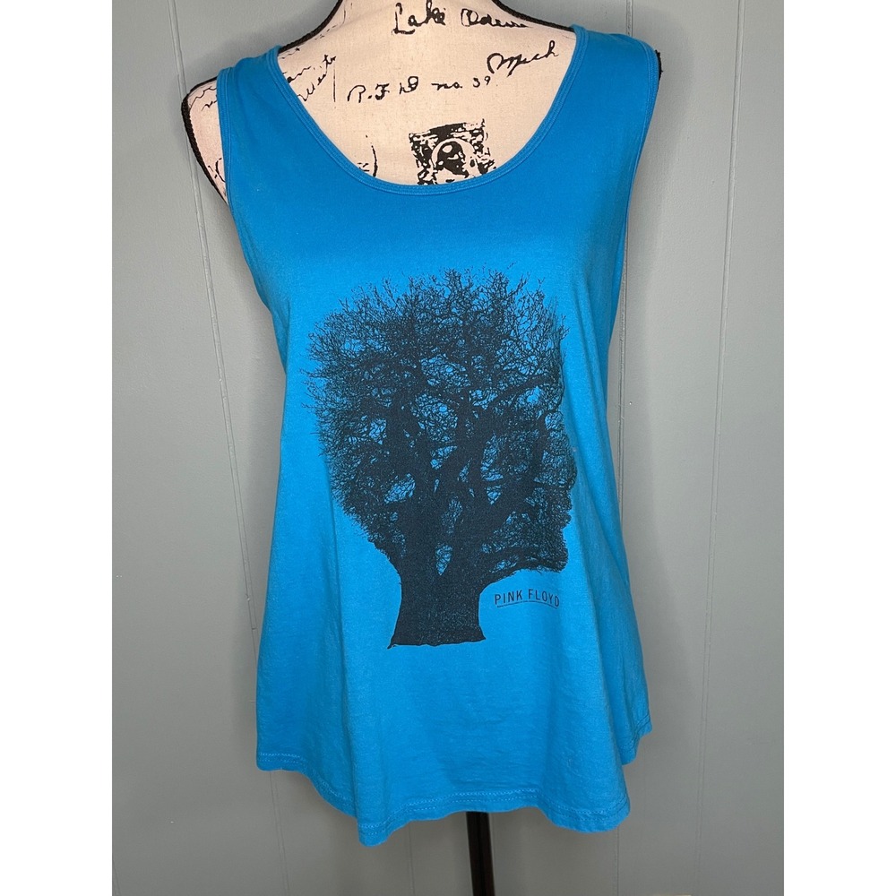 Pink‎ Floyd Tank Top Blue Excellent Graphic Tree Sleeveless Shirt